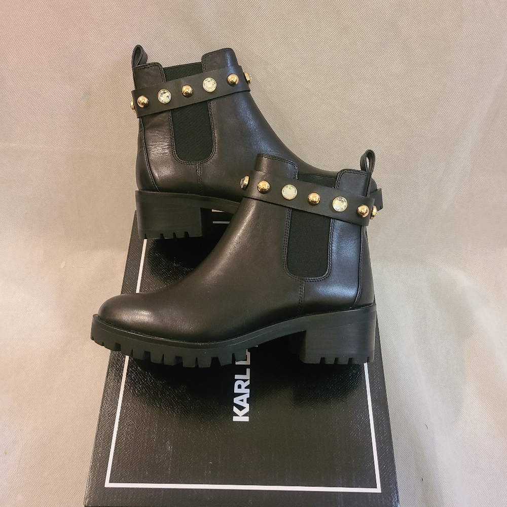 Karl Lagerfeld Paris Women’s Porshay Lug Sole Bootie in Black Sz 8.5 & 9 - Picture 4 of 9